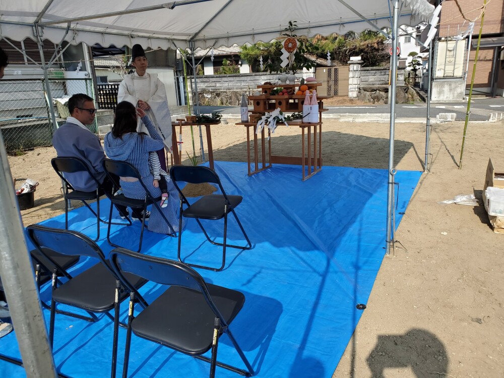 奈良県生駒市上町にて住まいの新築計画、着工前に地鎮祭を執り行いました